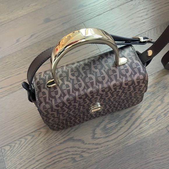 Authentic AIGNER Brown Signature Coated Canvas Genoveva Top Handle Bag - Picture 5 of 10